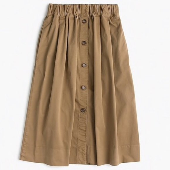 J. Crew Dresses & Skirts - J. Crew Khaki button front chino midi skirt